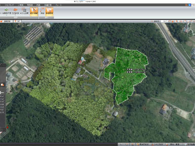 5-2：地理院航空写真に点群データを合わせ、データ上で距離や面積などを計測②